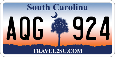 SC license plate AQG924
