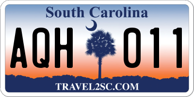 SC license plate AQH011