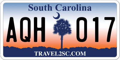 SC license plate AQH017