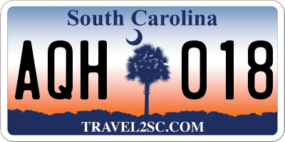 SC license plate AQH018
