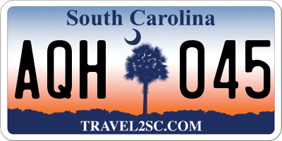 SC license plate AQH045