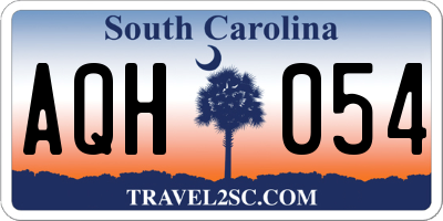 SC license plate AQH054