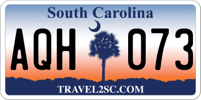 SC license plate AQH073