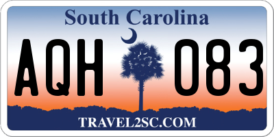 SC license plate AQH083