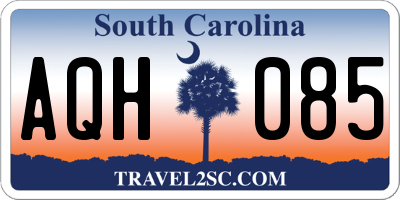 SC license plate AQH085