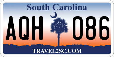 SC license plate AQH086