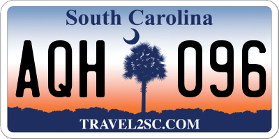 SC license plate AQH096