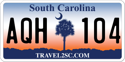 SC license plate AQH104