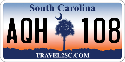 SC license plate AQH108