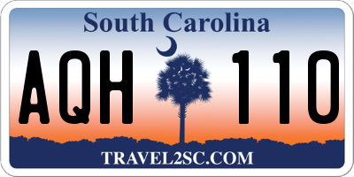 SC license plate AQH110