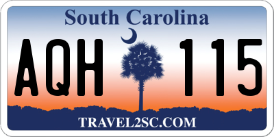 SC license plate AQH115