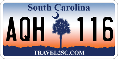 SC license plate AQH116