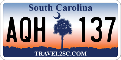 SC license plate AQH137