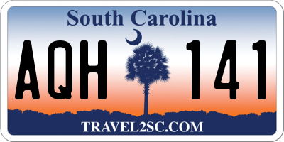 SC license plate AQH141