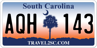 SC license plate AQH143