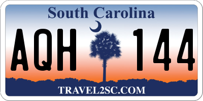 SC license plate AQH144