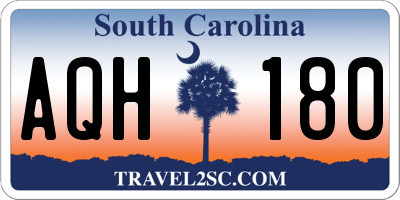 SC license plate AQH180