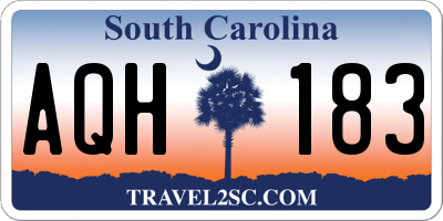 SC license plate AQH183