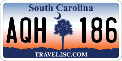 SC license plate AQH186