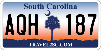 SC license plate AQH187