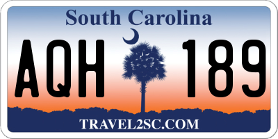 SC license plate AQH189
