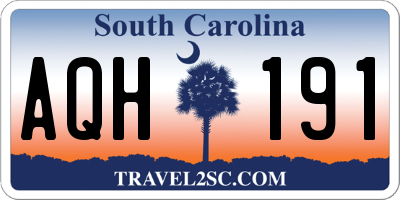 SC license plate AQH191