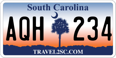SC license plate AQH234