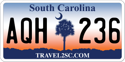 SC license plate AQH236
