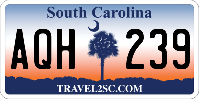 SC license plate AQH239