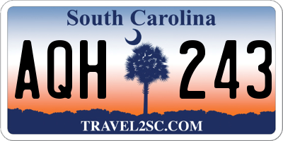 SC license plate AQH243
