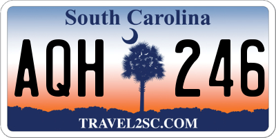 SC license plate AQH246
