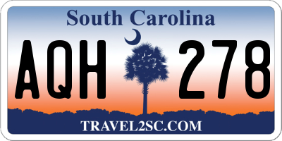 SC license plate AQH278