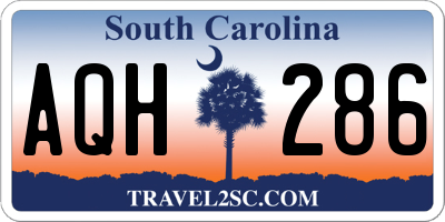 SC license plate AQH286