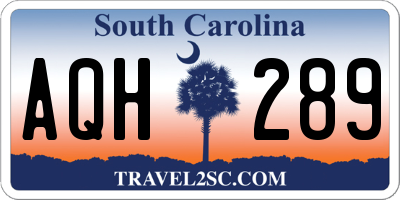 SC license plate AQH289