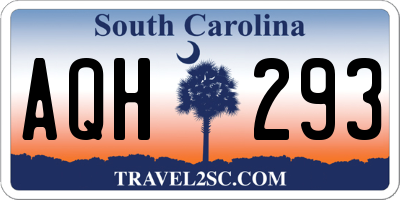 SC license plate AQH293