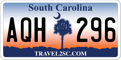 SC license plate AQH296