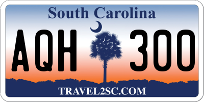 SC license plate AQH300