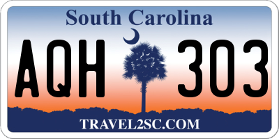 SC license plate AQH303