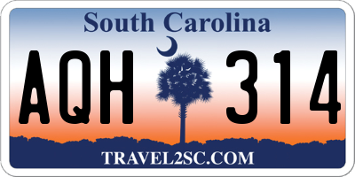 SC license plate AQH314