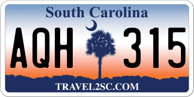 SC license plate AQH315