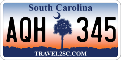 SC license plate AQH345