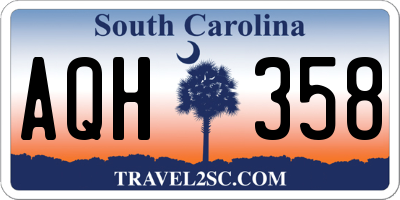 SC license plate AQH358