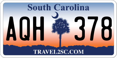 SC license plate AQH378