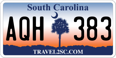 SC license plate AQH383