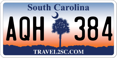 SC license plate AQH384