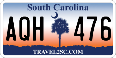 SC license plate AQH476