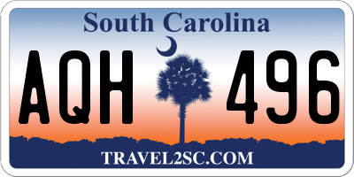 SC license plate AQH496