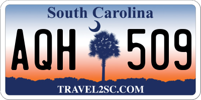 SC license plate AQH509