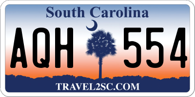 SC license plate AQH554
