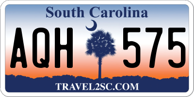 SC license plate AQH575